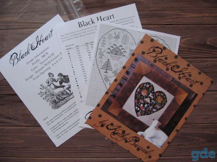 KATHY BARRICK Black Heart схема для вышивания США, фотография 2