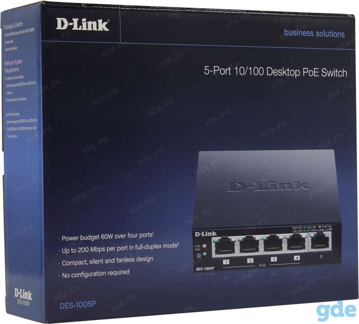 Коммутатор D-Link DES-1005P/B1A POE Распродажа склада., фотография 1