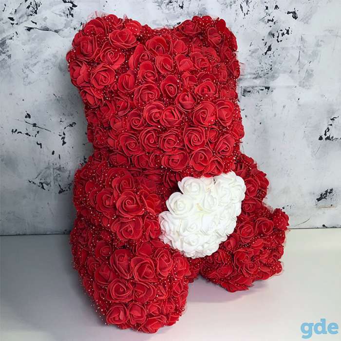 Мишка из роз 40 см, фотография 1