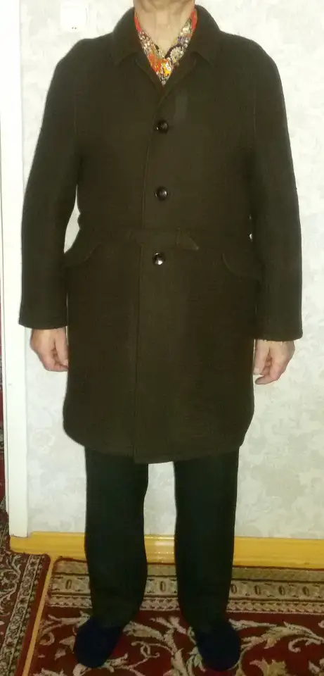 Пальто мужское коричневое из 60х годов, б.у, фотография 5