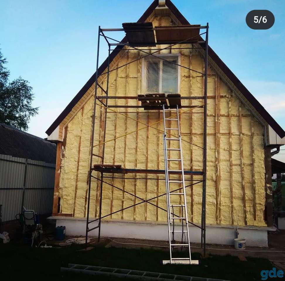 Утепление напыляемым пенополиуретаном ППУ, фотография 1