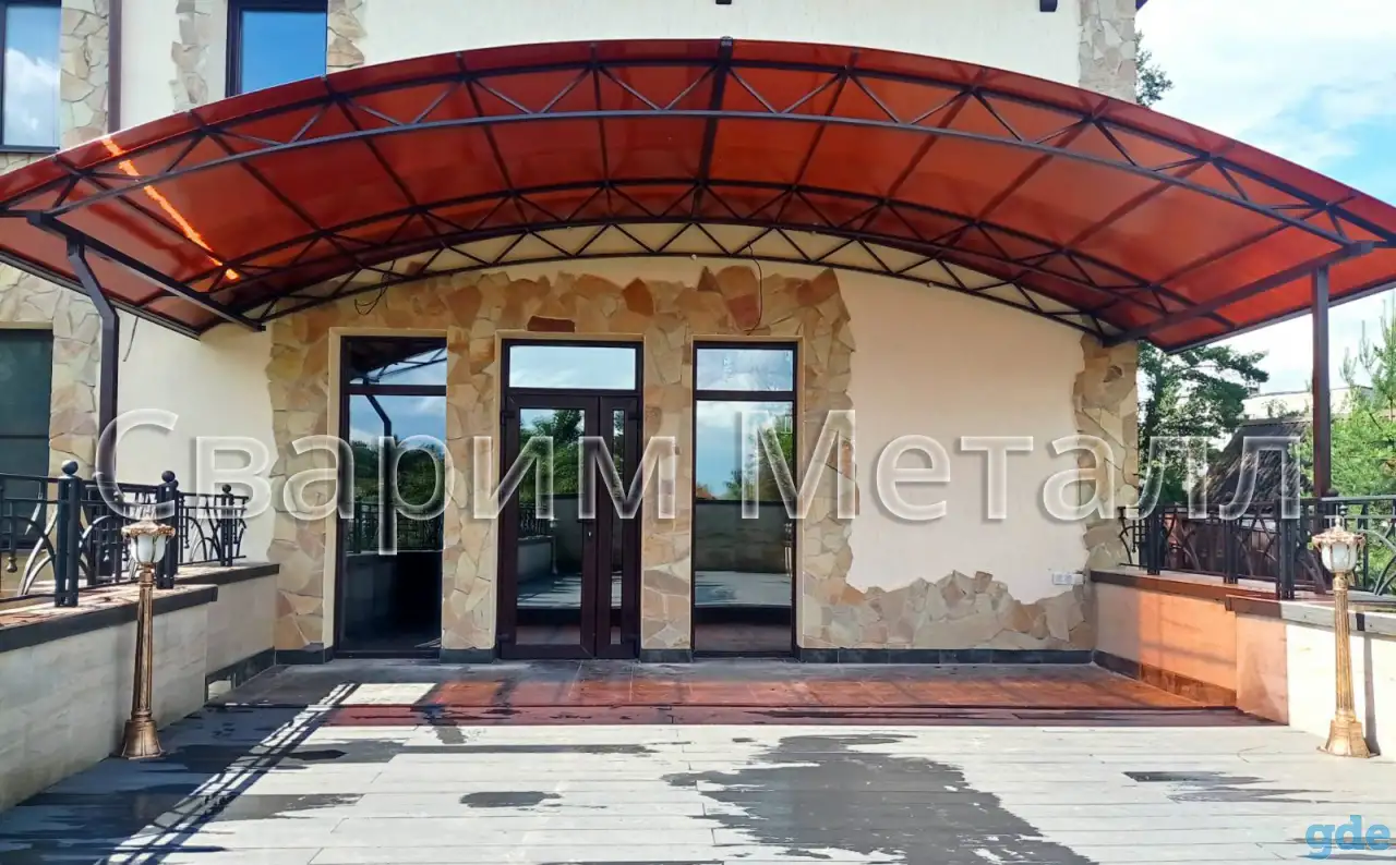 Навесы из поликарбоната, стекла, металла и пр, фотография 5
