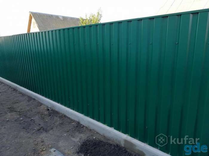 Установка забора из металло профиля сетки рабица под ключ, фотография 1