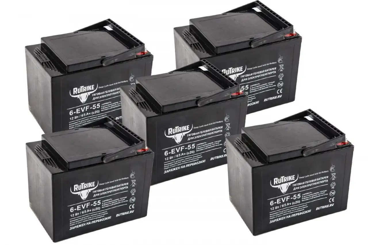 Комплект тяговых аккумуляторов rutrike 6-evf-55 (60v55a/h c3), фотография 1