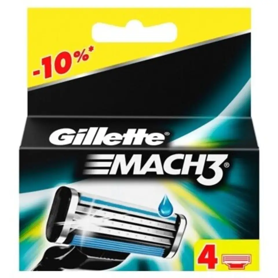Сменные кассеты для бритья gillette mach3 4 шт., фотография 1