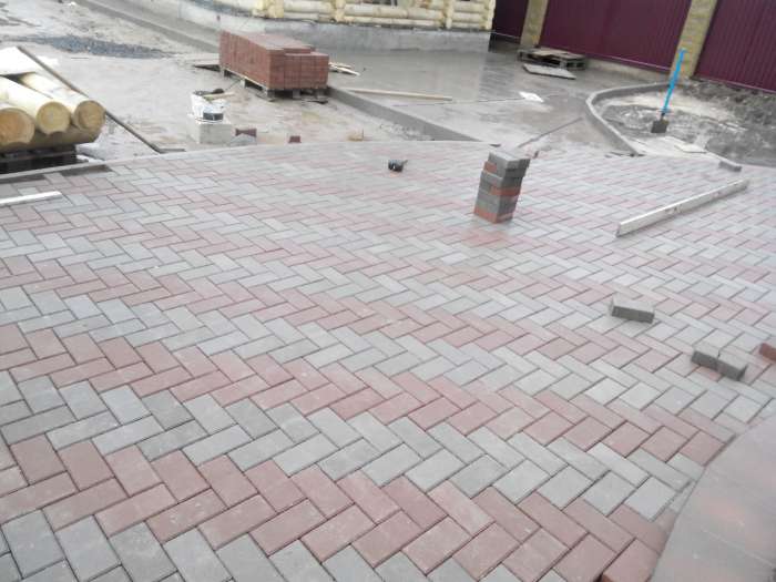 Укладка тротуарной плитки, бетонные работы., фотография 1