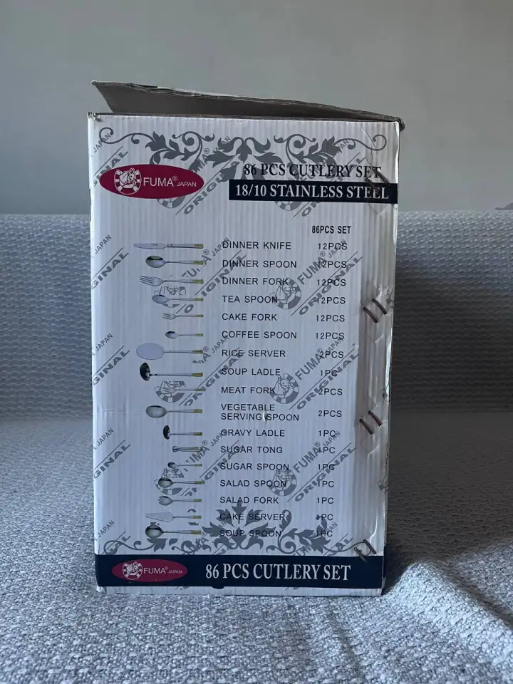 Продам набор столовой посуды в кейсе. 86 предметов, нержавеющая сталь 1810. Производство FUMA, Япония, фотография 12