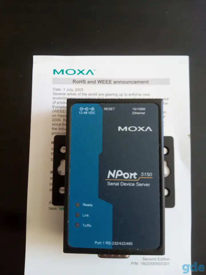Преобразователь интерфейса MOXA NPort-5150 RS-232/422/485 в Ethernet, фотография 2