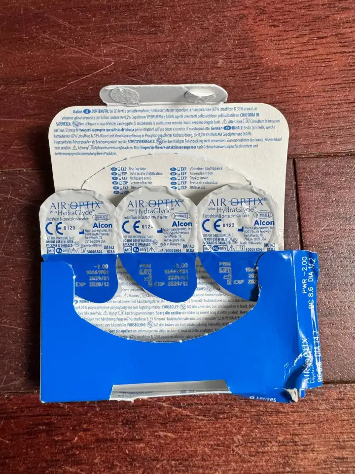 Линзы для зрения Alcon AirOptix plus HydraGlyde -2.00, фотография 2