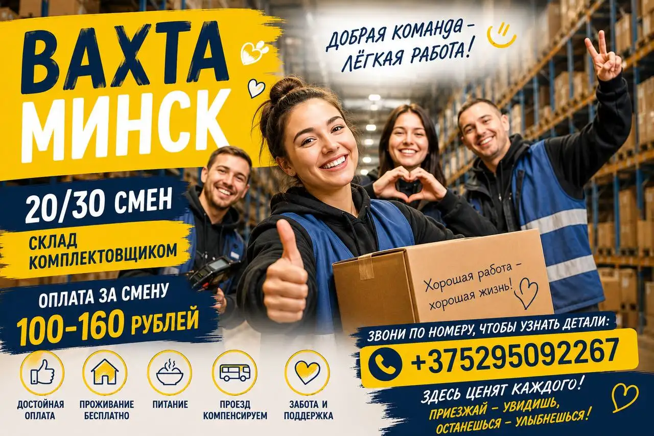 ВАХТА/ПОДРАБОТКА МИНСК КОМПЛЕКТОВЩИК М/Ж, фотография 1