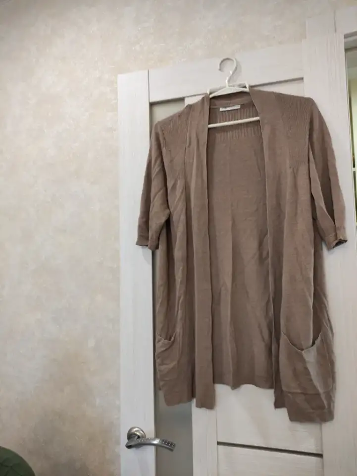 Кардиган жен, светло-коричнев, трикотаж, XL, 46-48, 20 руб, фотография 1