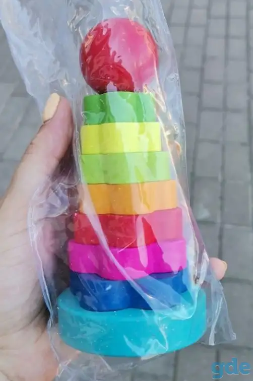 Пирамидка Цветочек, новая, 3+, на 8 деталей, фотография 3