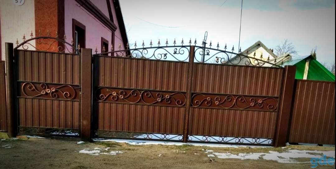 Забор, ворота,калитки из металлопрофиля, фотография 1