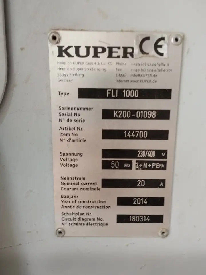 ребросклеивающий станок для склейки шпона KUPER FLI 1000 БУ, фотография 7