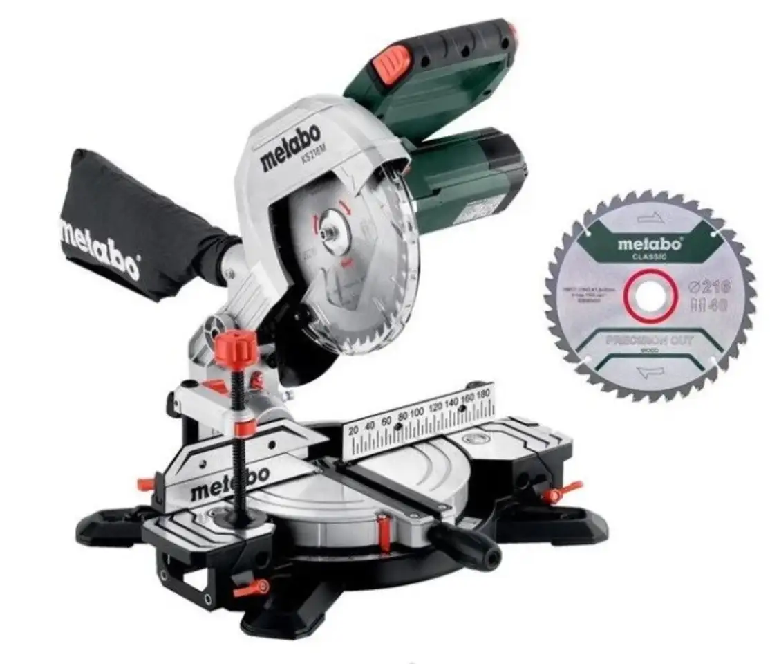 Торцовочная пила metabo ks 216 m set 610216900, фотография 1