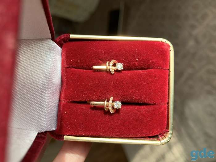 Продам золотые серьги с бриллиантами, фотография 1