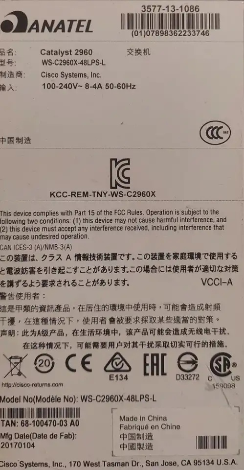 switch коммутатор cisco ws-c2960x-48lps-l poe, фотография 3