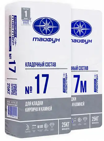 Тайфун Мастер 17 - состав для укладки кирпича и камней, цементный меш 25 кг, фотография 1