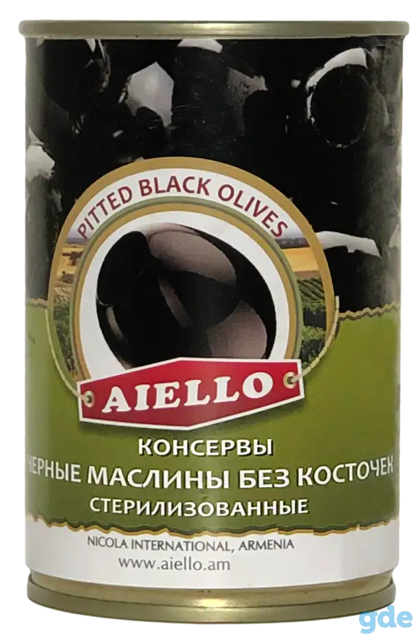 Черные маслины без косточки (Aiello, 300г, ж/б) doska.by, фотография 1