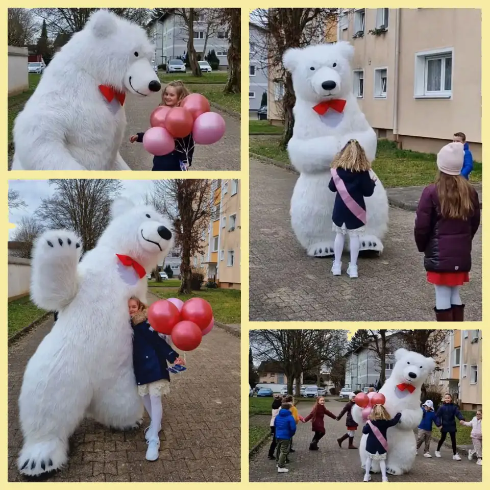 Поздравление Белый Медведь Мишка на праздник, фотография 2