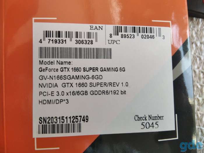 Видеокарта Gigabyte GeForce GTX 1660 Super Gaming 6GB GDDR6 GV-N166SGAMING-6GD, фотография 3