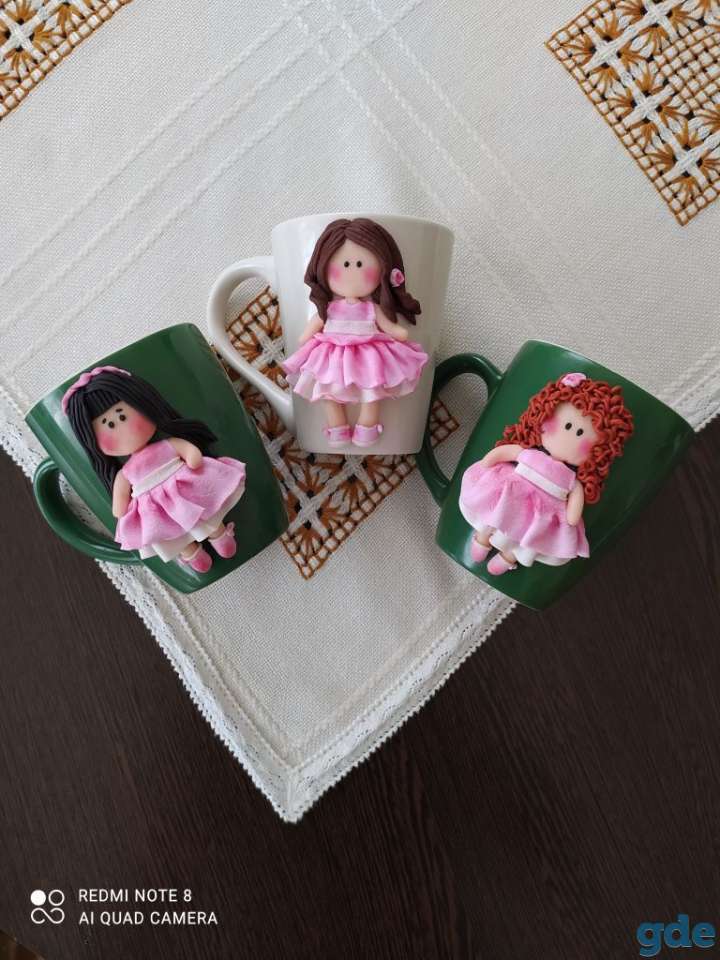 Кружки с декором из полимерной глины, фотография 1