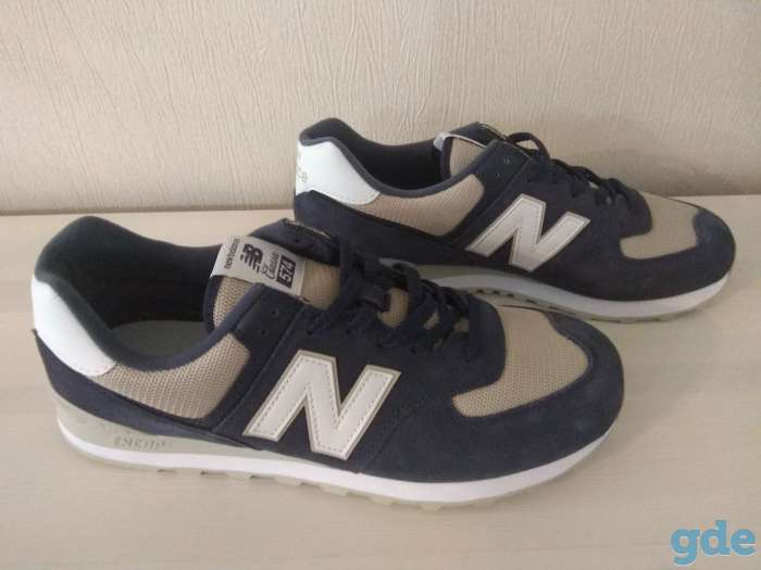 ОРИГИНАЛЬНЫЕ КРОССОВКИ New Balance ML574ESQ из Европы.  Натуральная Замша. Цвет Синий, Серый, Белый.  Размер USA 11/ UK, фотография 5