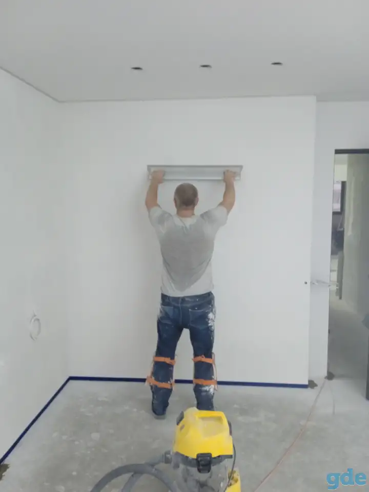Штукатурка и шпатлёвка стены, потолок, откосы, фотография 6