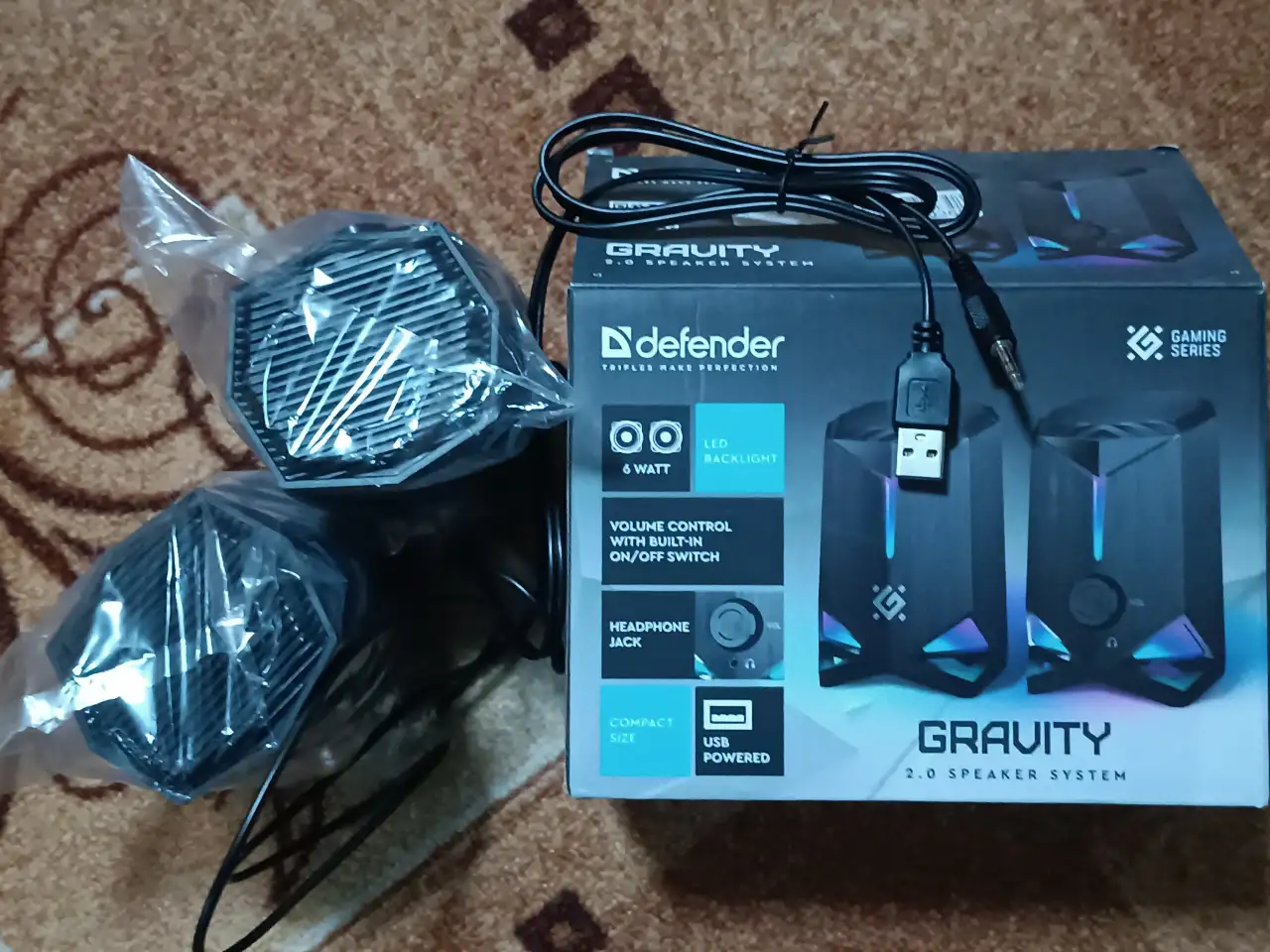 Акустическая система 2.0 колонки 6 Ватт 2,5 USB подключение, фотография 5