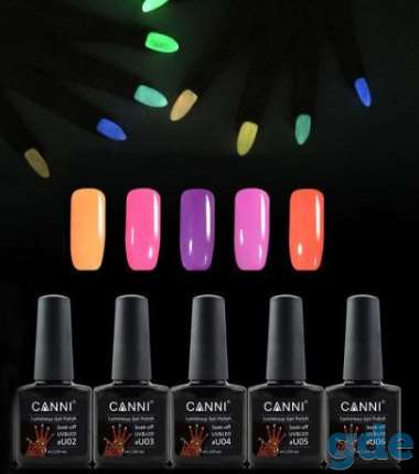 Набор люминесцентных гель-лаков CANNI (5 шт.), фотография 1