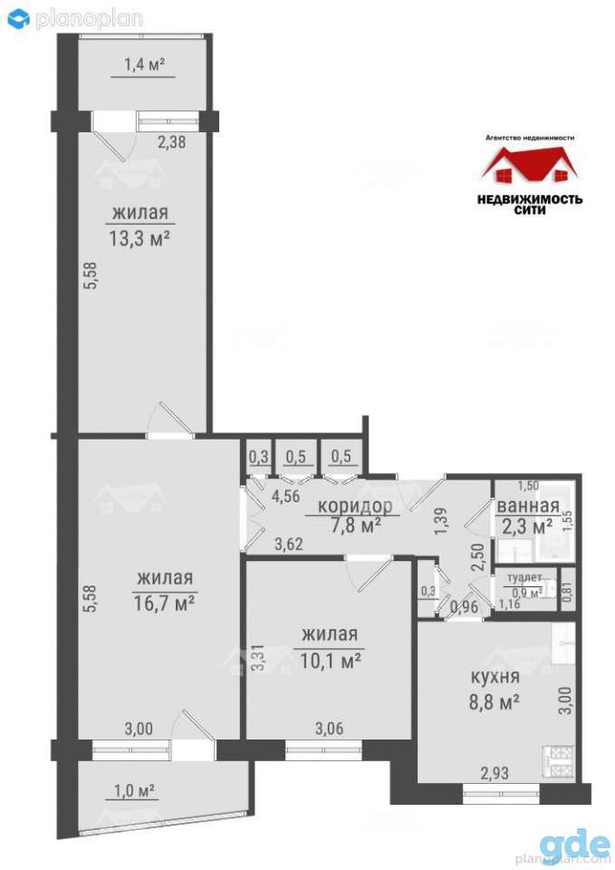 3-х ком. ул.Парковая д.24 г.Солигорск, фотография 6
