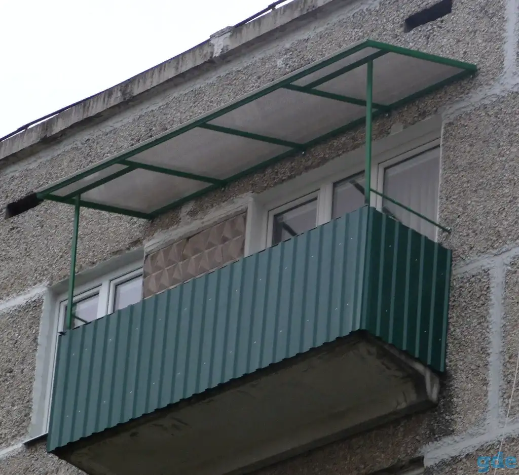 Установка Козырьков, навесов, крыш на балконе под ключ в Жодино., фотография 2