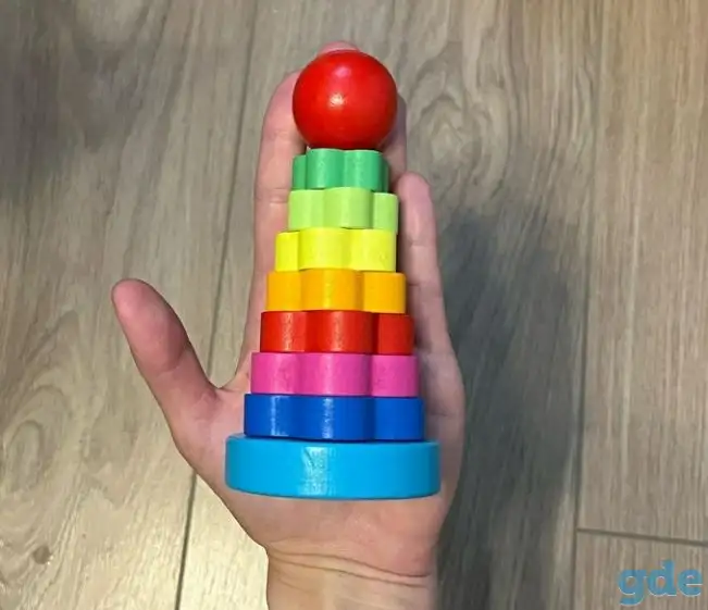 Пирамидка Цветочек, новая, 3+, на 8 деталей, фотография 4