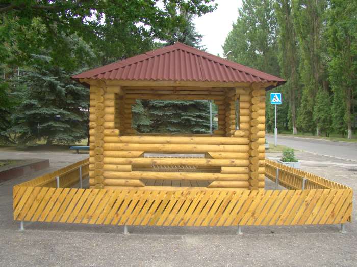 Беседки из оцилиндрованного бревна, фотография 2