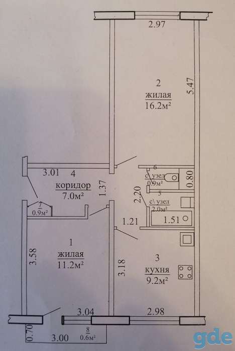 Продам 2-х комнатную квартиру в г.Борисов, ул.Днепровская 26, фотография 10
