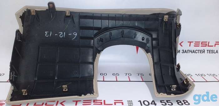Зап. части для авто Tesla. Накладка декоративная под руль левая TAN PVC (КОЖА БЕЖ) Tesla model X S RESTH 100, фотография 2