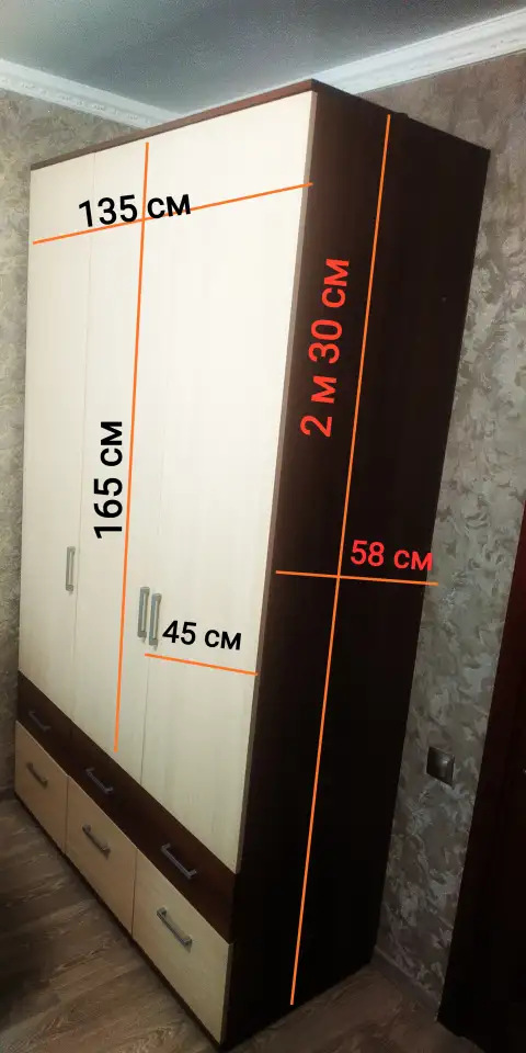 Шкаф 3-х створчатый в отличном состоянии !, фотография 2