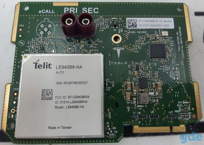 Зап. части для авто Tesla. Модуль модема NA (LTE) REV02 Tesla modelGG Model 3 Modem Module wit, фотография 6
