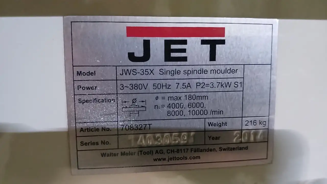 Фрезерный станок JET JWS 35X, фотография 3