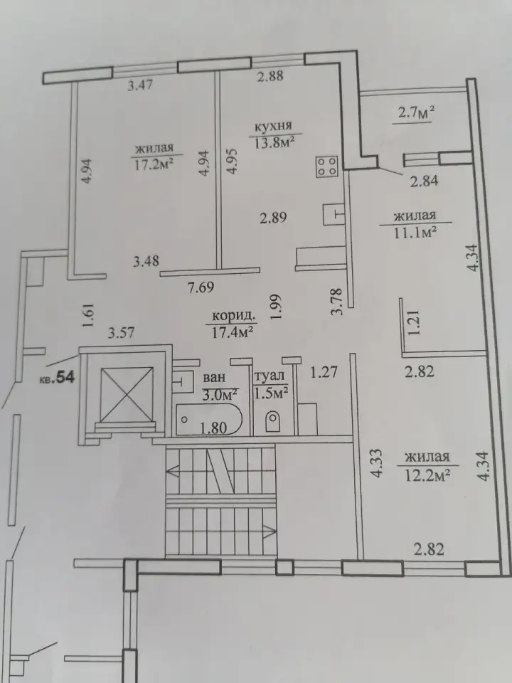 Продам 3-х комнатную квартиру, ул. Малыщинская д.41, кв.54, фотография 1