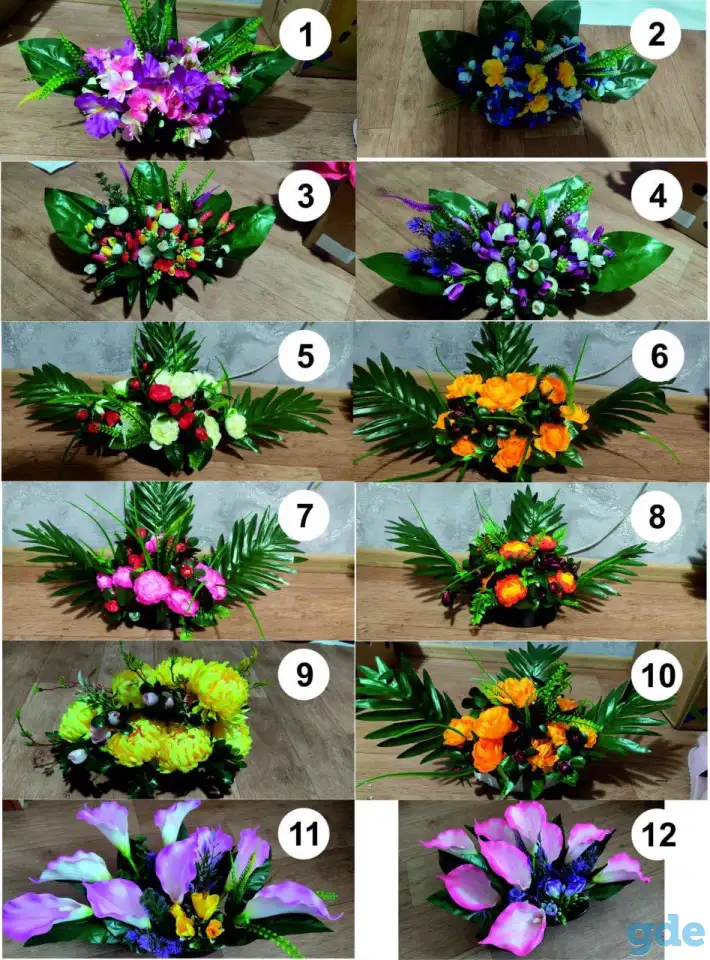 Композиции из искусственных цветов., фотография 7