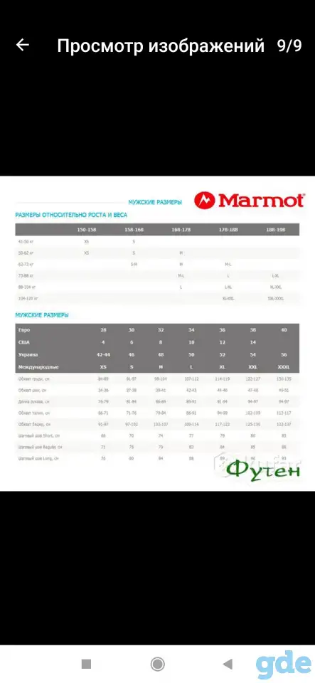 Мужской пуховик marmot XXXL, фотография 8