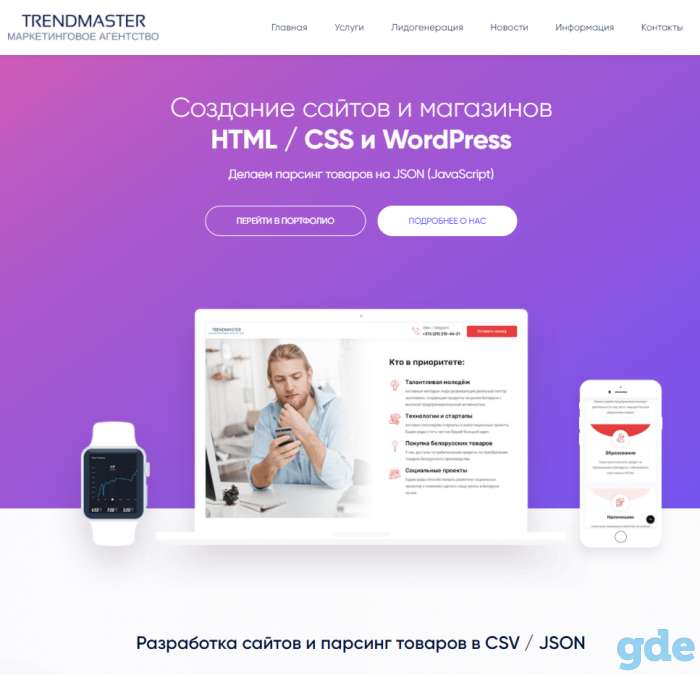 Продающий сайт за 810 BYN на HTML / CSS, фотография 3