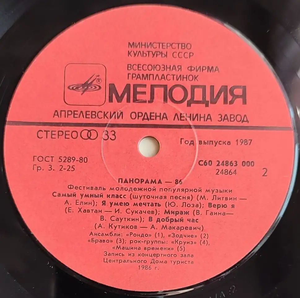 Грампластинка Панорама-86 (1-ый выпуск) (1987), фотография 6