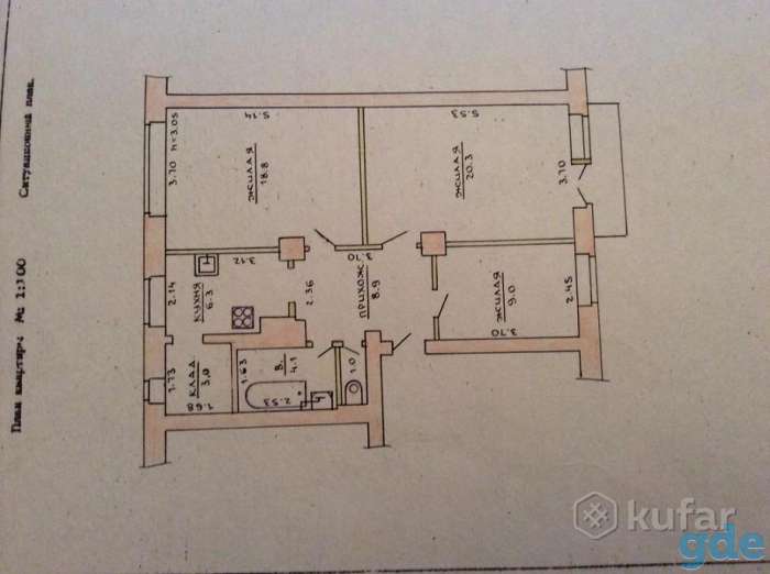 Продаю  1/2 долю в трехкомнатной квартире, ул. Новая Заря, 2., фотография 2