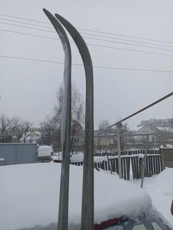 Лыжи совецкие телеханы 215 с креплением без палок, фотография 5