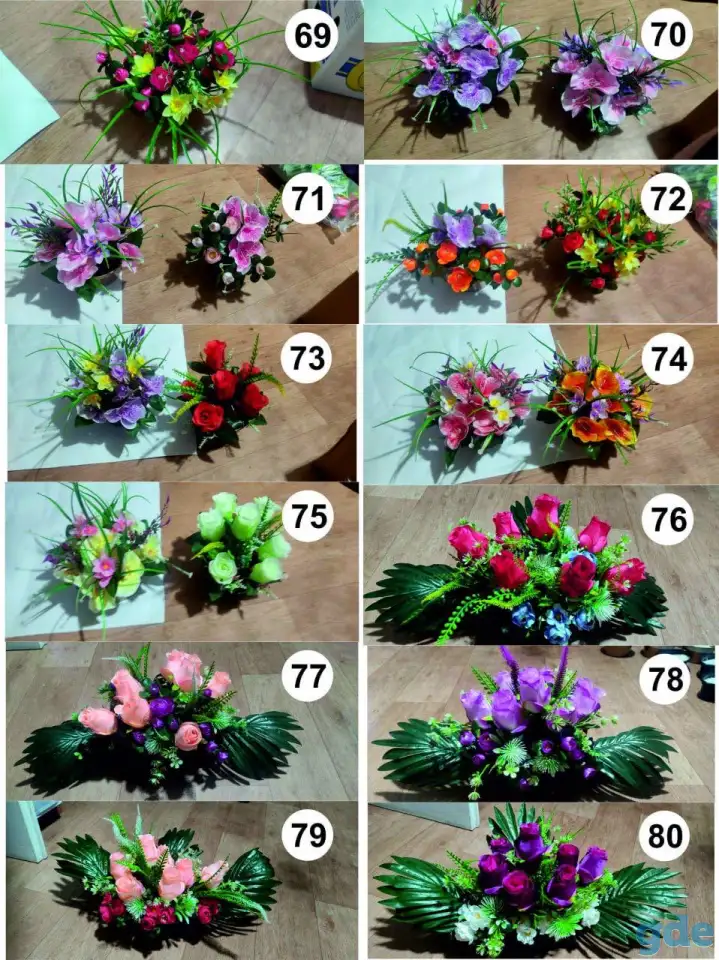 Композиции из искусственных цветов., фотография 2